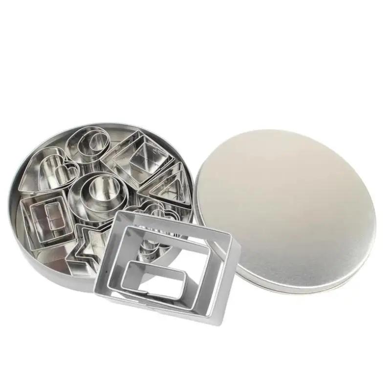 

Kitchen Creative Handmade Baking Tools 24pcs/set Stainless Steel Biscuit Mould Portable Round Shape Cake Fondant Accessories