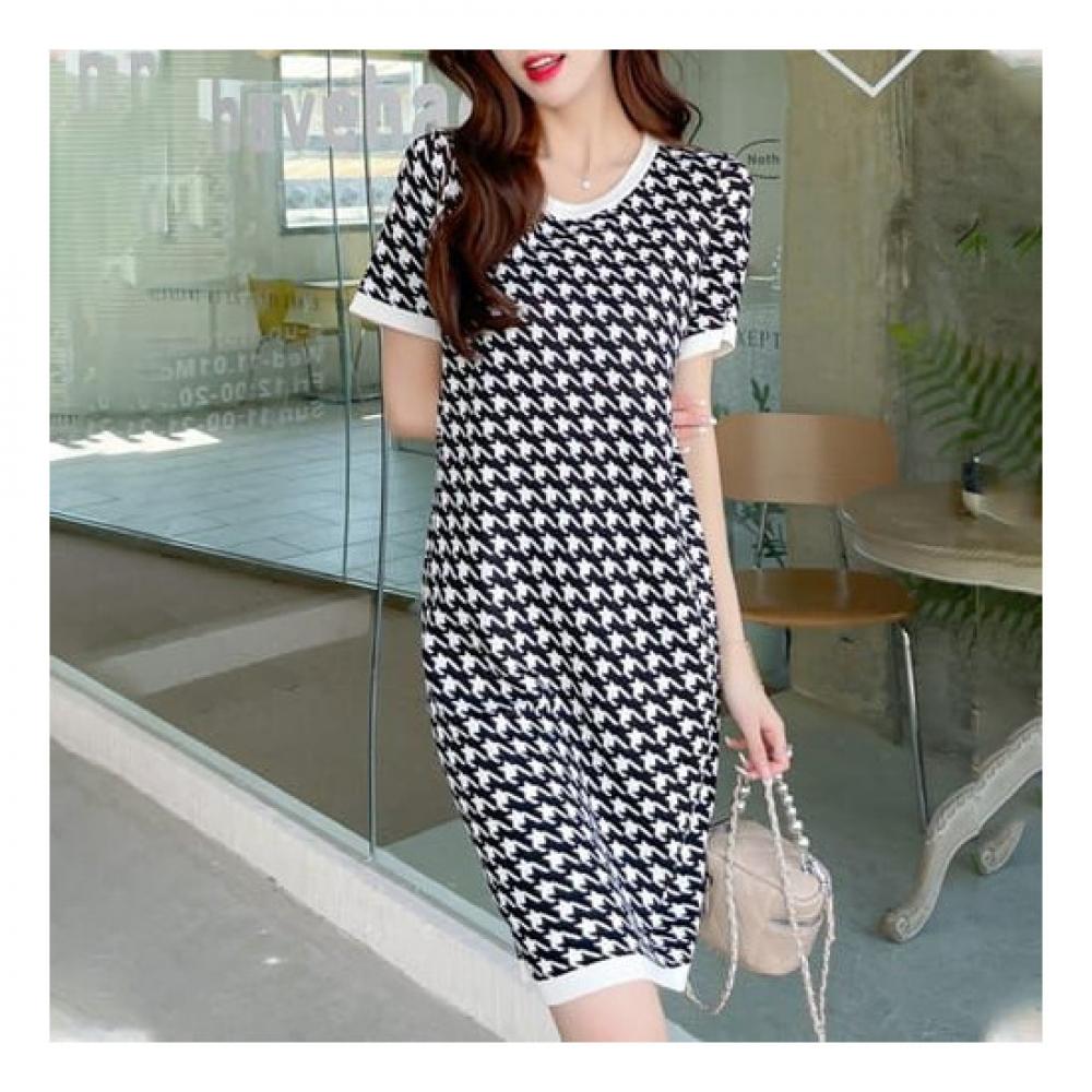 Navava Women Daily Short Sleeve Knit Dress No313
