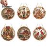 Indoor Christmas Party Decor Rhinestone Painting Suncatcher Kit, Round DIY Hanging Outdoor Festive for Tree Home, Craft Pendant Holiday Decorations