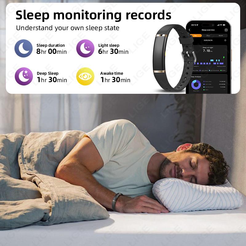 New Sports Fitness Tracker Smart Bracelet HRV Blood Oxygen Stress Monitor Watch Ip68 Waterproof Wristband For Android iOS
