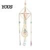 Wind Chime Faux Crystal Suncatcher for Window, Natural Stone Rainbow Maker with Prism Home Decoration Pendant Indoor Outdoor, Home, Garden,