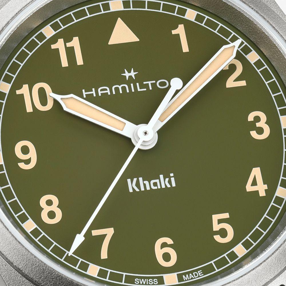 [Hamilton] Khaki Field Quartz 33mm Green Dial Bracelet Watch H69301160