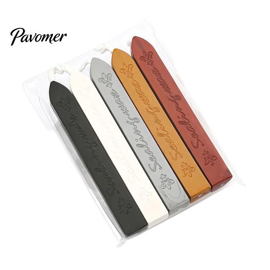 Retro Sealing Wax for Letters 5PCS Sticks, with Wicks, Classic Color Seal Stamp Accessories Strips, Envelope And Vintage Craft Decor Supplies