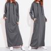 Women Maxi Dress Long Sleeve Hooded Ladies Casual Hoodies Long Dresses