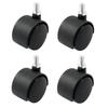 Caster Wheel Replacement for Furniture Set of Four Black Nylon M8 Stem