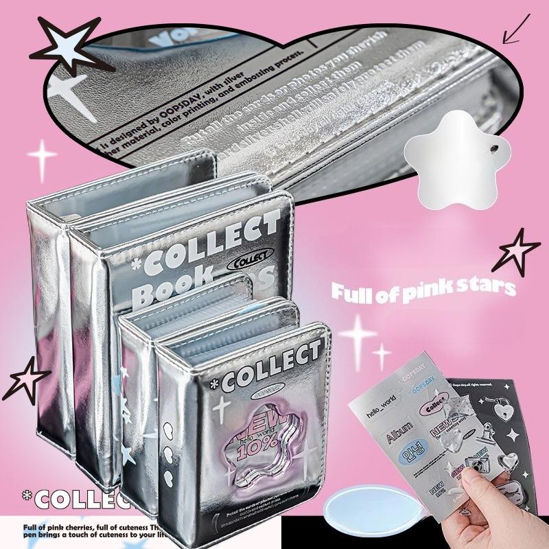 OOPSDAY Rest Day Silvery Series Card Album ins Silver Hollow Small Card Storage Album Polaroid Album