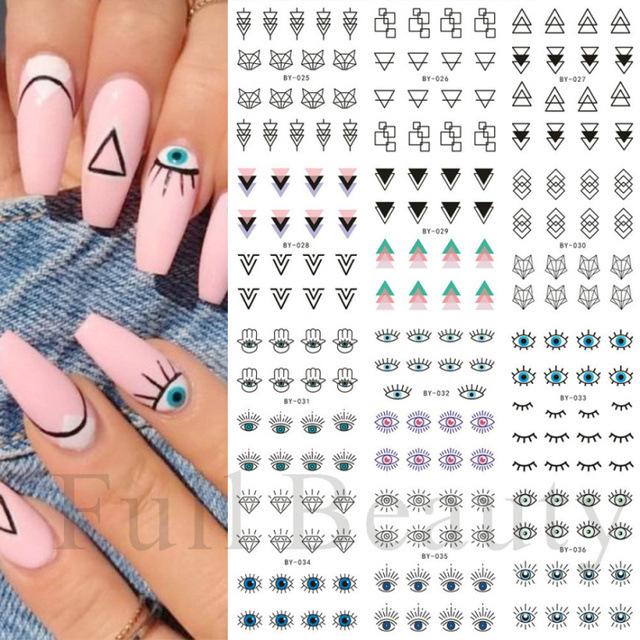 Adesivi per unghie in rilievo con incisione e rilievo per manicure francese, adesivi per nail art