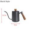 Coffee Pot with Lid Thermometer 304 Stainless Steel Clear Scale Solid Wood Handle High Quality Hand-made Coffee Utensils 600ML