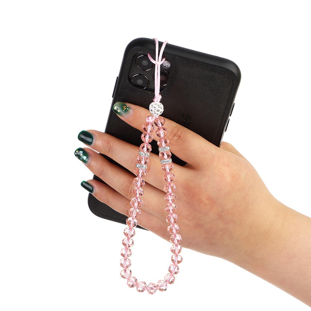 New s Colorful Crystal Phone Hanging Rope Creative Universal Phone Chain Wrist Strap Rope Bead Pendant Phone Lanyards