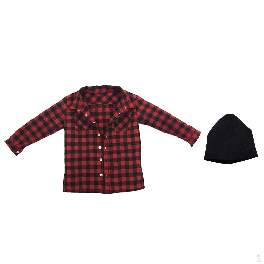 1/6 Male Plaid Shirt Clothes Men Clothing 12"