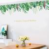 Künstlerische Grüne Pflanzen Blumen Selbstklebender Wandsticker Frischer Stil für Wohnzimmer Schlafzimmer Studentenwohnheim Glasdekoration