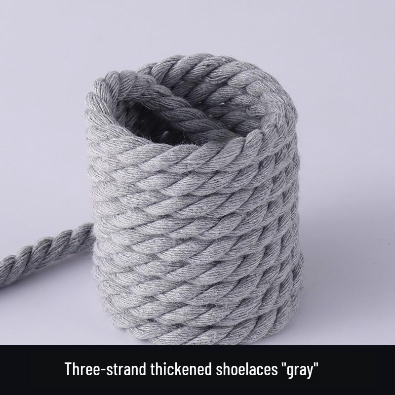 Air Force One Hampetau Skolisser - Tykke 7mm Runde, Svart/Beige, Unisex, Passer Warrior/Dunk Stiler.