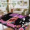 Crystal Velvet Square Rug Custom NameTaylor Swift Pattern Non Slip Home Floor Decor Rug