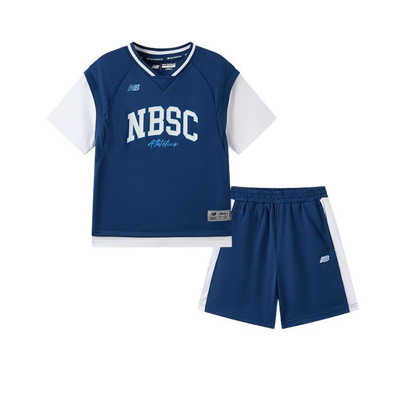 New Balance Casual Sportswear NBSC 2 Piece Set Navy Blue Children Aged 3 7 Years Old 2SF24083-NV 140