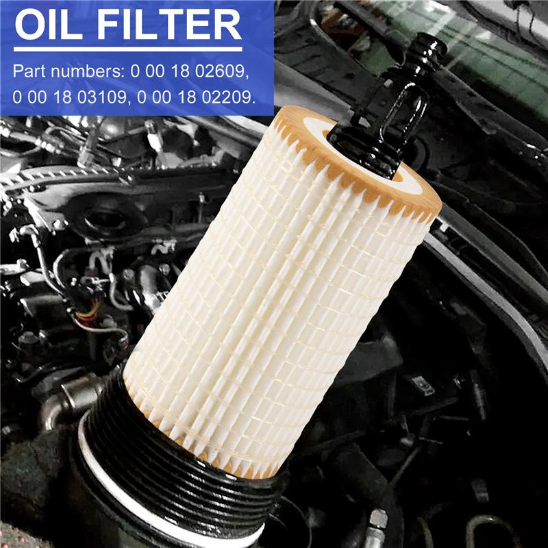 

0001802609 Car Engine Oil Filter Fleece Grid Replacement For C CL CLK CLS E G GL GLK ML Class білий