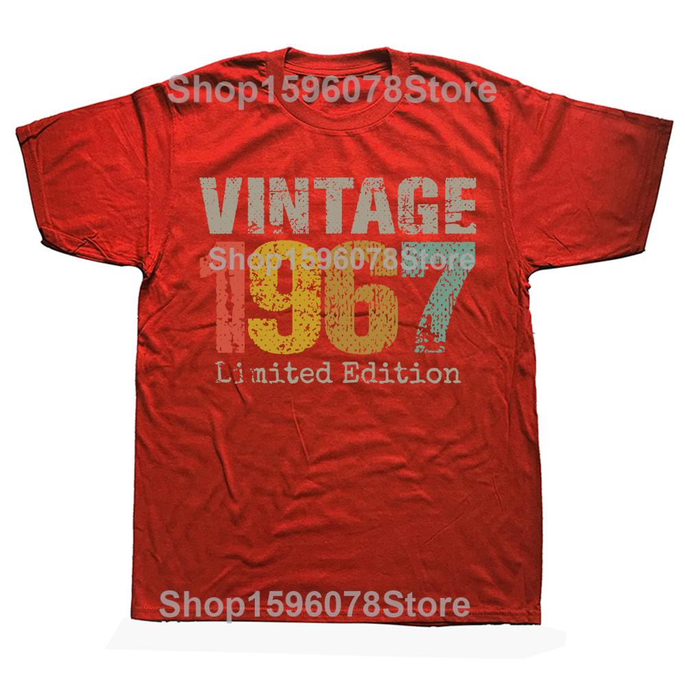 Funny 58 Year Old Gifts Vintage 1967 Limited Edition 58th Birthday Tshirts Men Casual 100 Cotton Loose Oversized T Shirt
