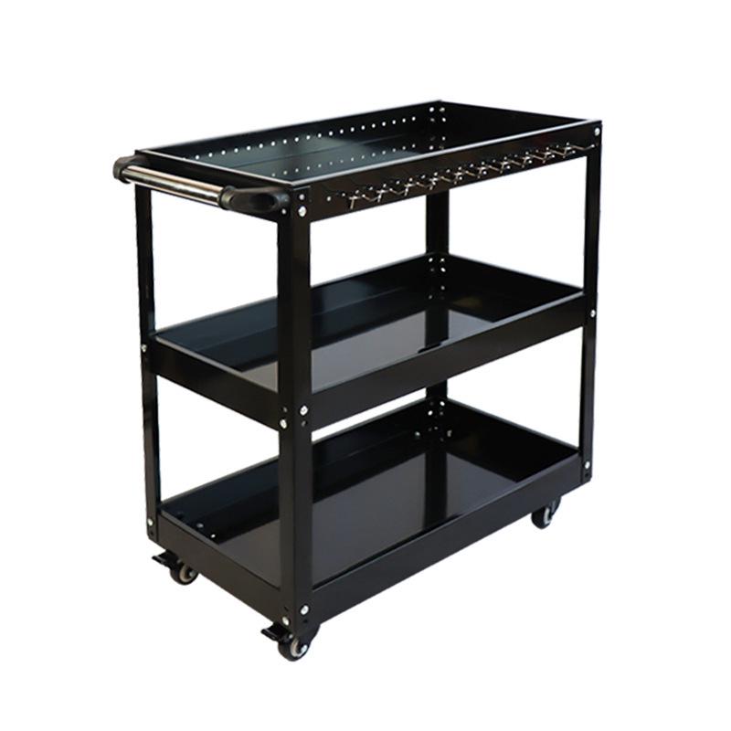 Adjustable Three-Tier Tool Cart - Compact & Durable Storage Trolley