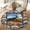 1PC Train Non-Slip Floor Round Carpet, Office, Family, Bedroom, Large Area Rug Indoor Rugs, Durable PolyesterH0401
