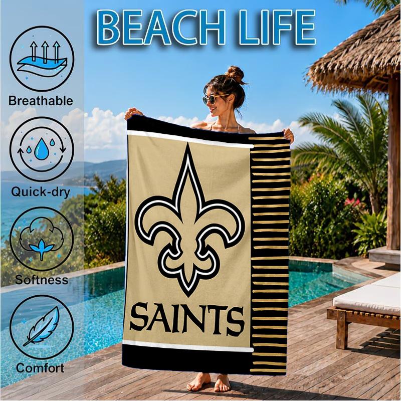 Who Dat Nation Football Beach Towel, Microfiber Beach Towel, Perfect For Pool, Beach, Travel, Home Decor Beach Party Fan gifts