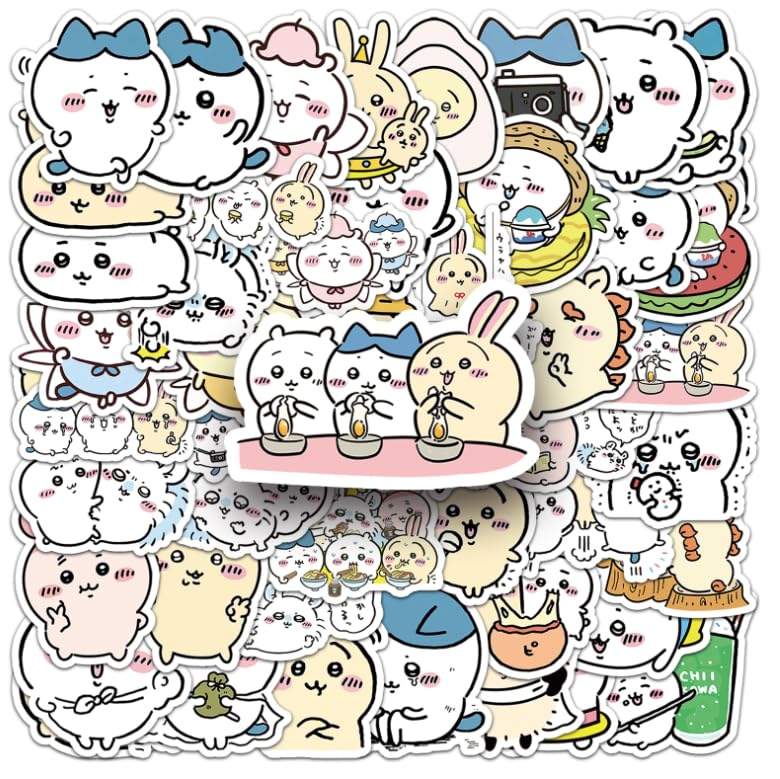 Set de 50 Pegatinas de Dibujos Animados Lindas, Impermeables, Adhesivos Lindos y Elegantes para DIY, Maletas, Apliques, Diario, Garabatos, Ordenador Portátil, PC, Teléfono,