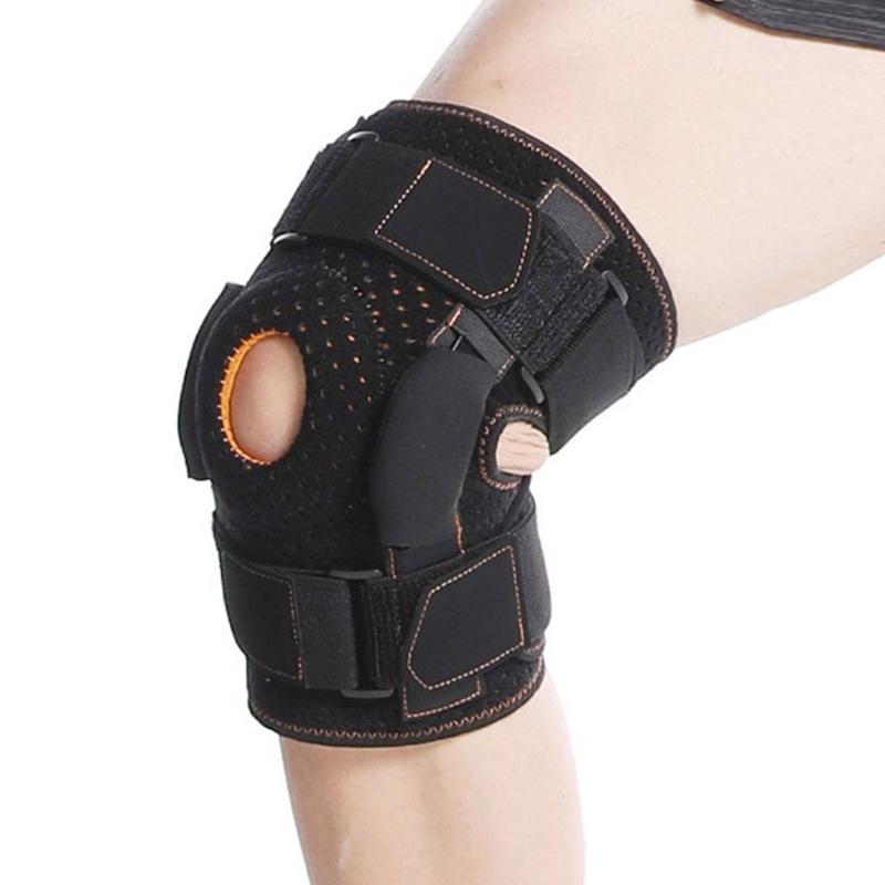 

Knee Brace with Metal Hinges and Side Stabilizers for Men Women Sport Adjustable Knee Support Brace for Injury Recovery L