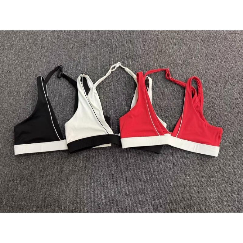 Women S Color Block Halter Yoga Bra Tight Sports Underwear For Fitness Running