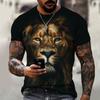 2021 Summer Men Tee 3D Printing Hot Cartoon Animal Lion Pattern T-shirt Casual Street Trend Short-Sleeved Loose Oversized Top