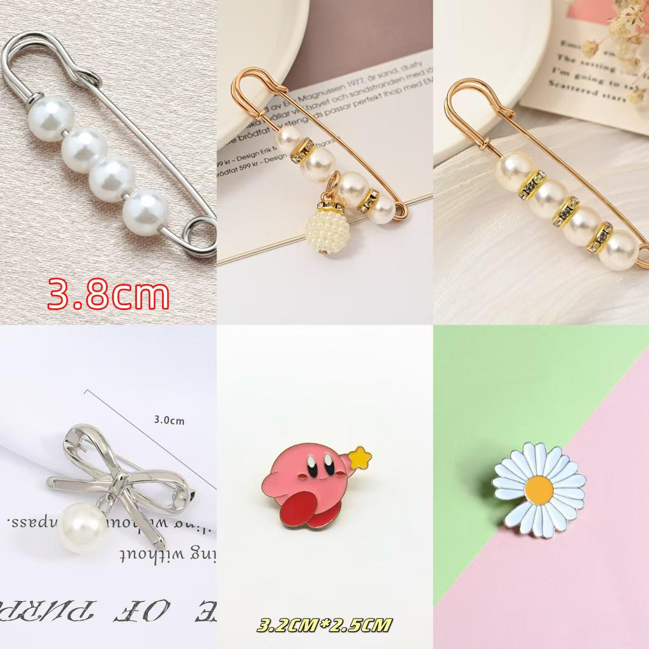 

Waist-Cinching Cardigan Sweater Safety Pin Brooch for Women