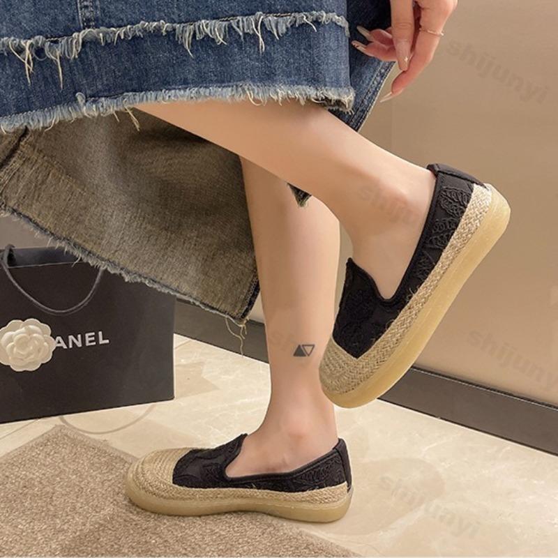 Women Casual Shoes 2026 Autumn Comfortable Anti Slip Outdoor Walking Shoes Linen Woven Fashion Platform Flat Shoes Zapatos Mujer