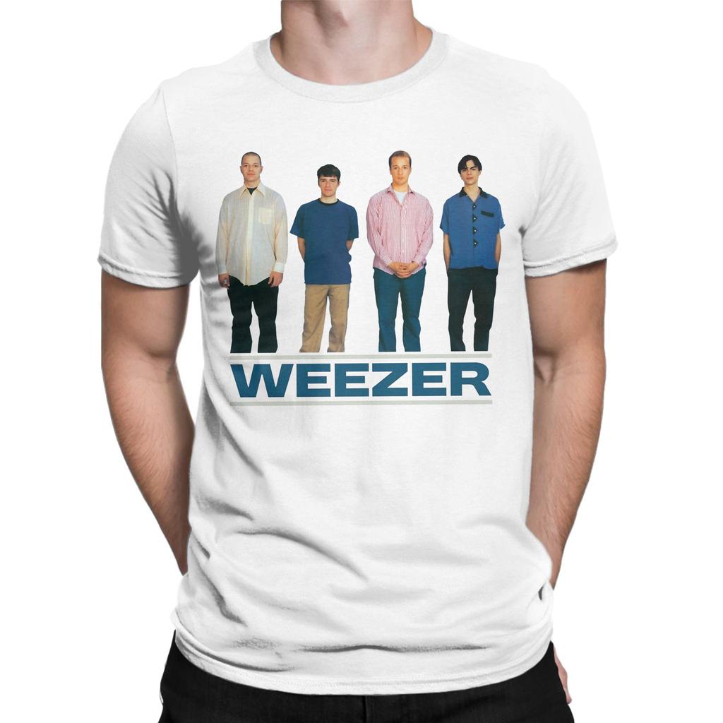 Streetwear Weezers Blue Album Anniversary Cover T Shirt Men Cotton Short Sleeve  Round Neck Summer Top Tee