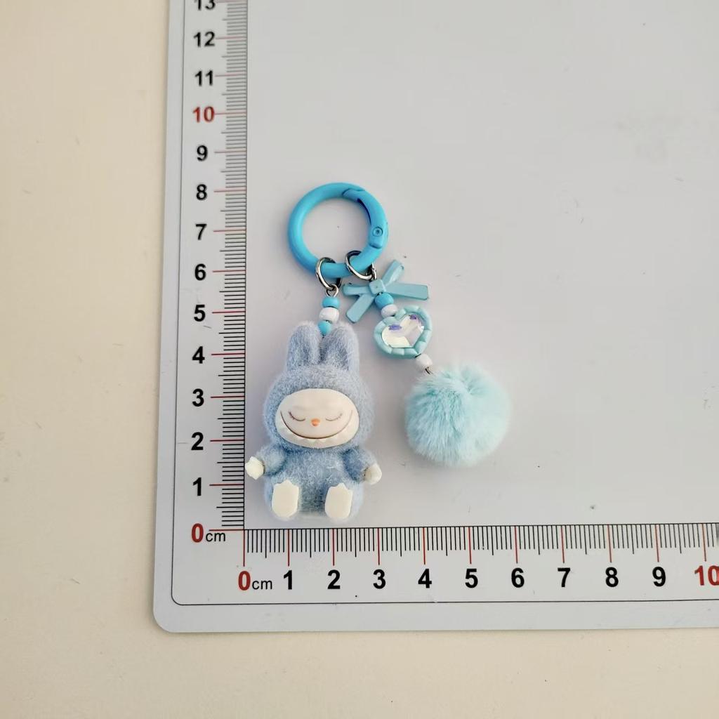 Keychain Change Baby Cute Grain Car Bag Pendant Mini Sitting Flocking Mobile Phone Chain Pull
