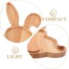 Durable Easter Bunny Bamboo Tray Wooden Solid Color Food Fruit Snack Plates Household Cake Decor Dinner Plates Easter Supplies