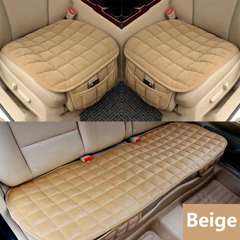 AUTO PLUS Universal Winter Warm Car Seat Cover Cushion Short Plush Seat Cushion Soft Chair Seat Cushion With Pocket