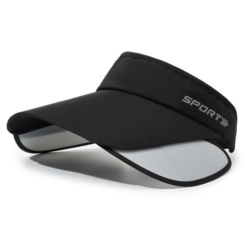 Летняя солнцезащитная кепка унисекс для активного отдыха и спорта, быстросохнущая, дышащая, с удлиненным козырьком, без верха чёрный