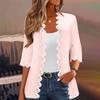 Women's Fashion Casual Seven Split Sleeve Solid Color Lace Cardigan Jacket