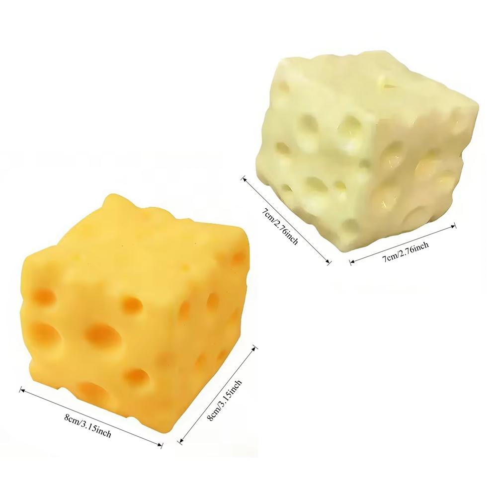 Jumbo Cheese Cube Stress Ball Big Cheese Shapeable Squeeze Ball Non-Bounce Fidget Toy Sensory Anti-Stress Festival Gift