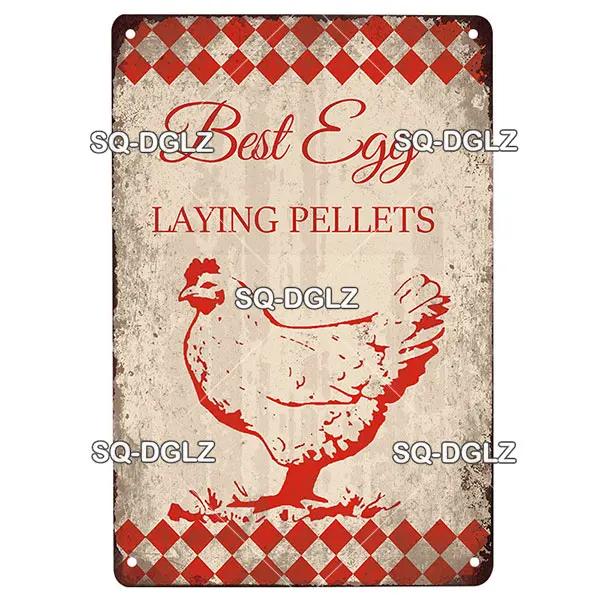 Chicken Zone Metal Sign Vintage Metal Plaque Plates Decor For Pub Bar Garden Wall Decor Tin Signs Fresh Eggs Poster