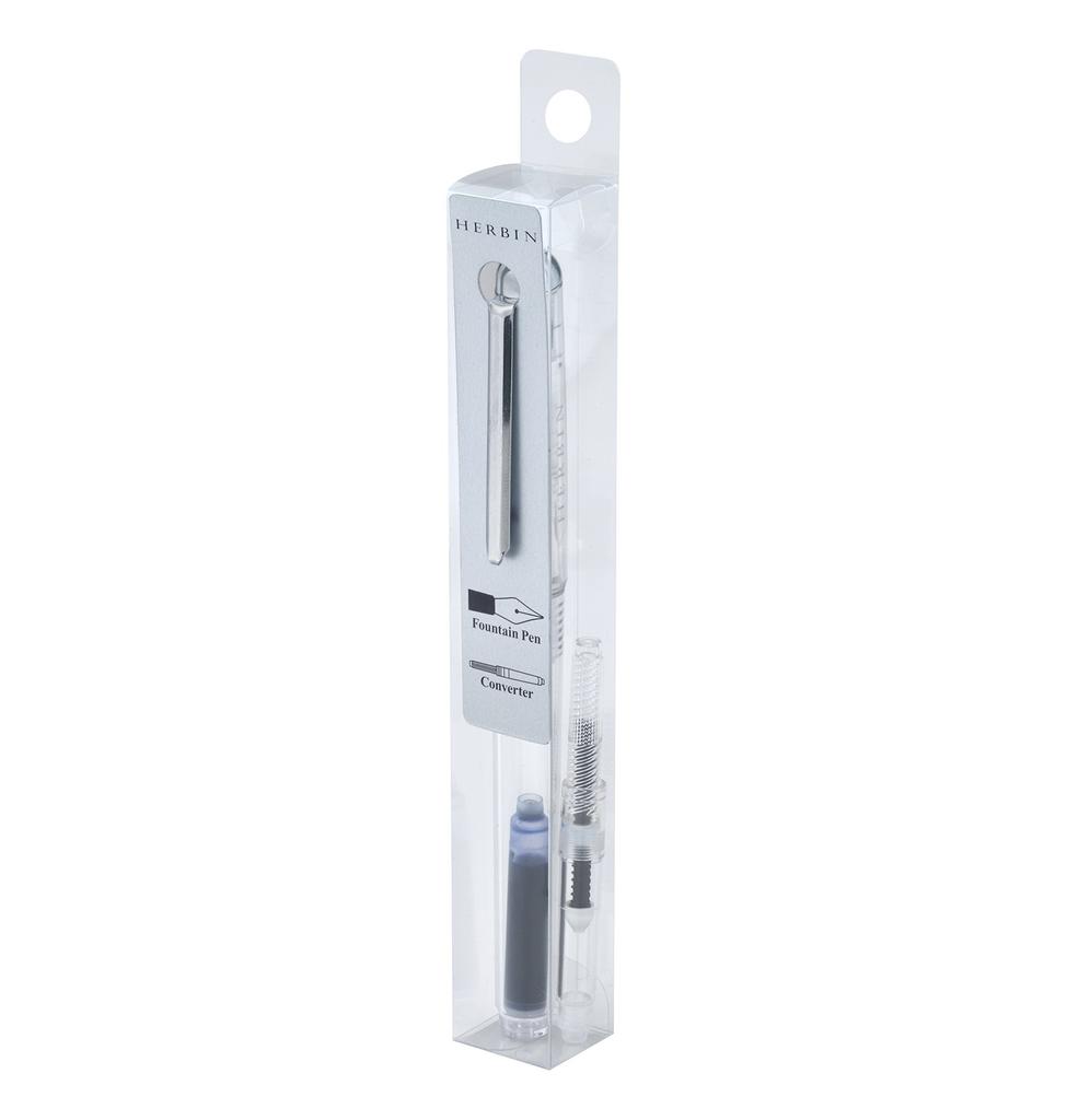 Herbin Converter Pen, Skeleton, 0.5mm Fine Tip—Skeleton body lets you see ink color and remaining ink at a glance. HERBIN hb-pen07