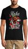 Strike Hard Tiger Head Red Roses T-Shirt Man's Fashion Black Unisex Tees