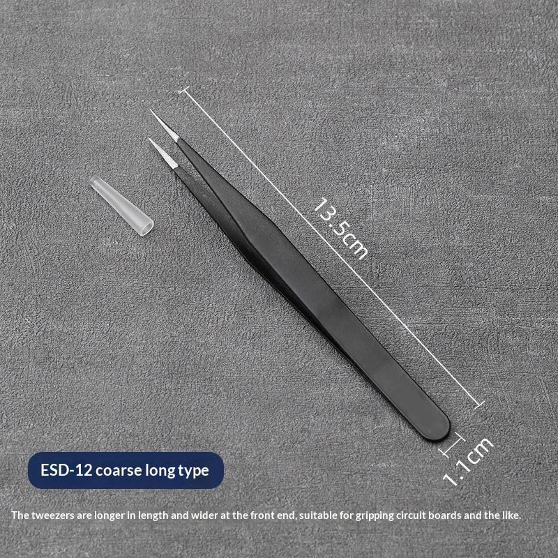 Anti Static Esd Tweezers Set High Precision Tips Multiple Sizes For Electronics Repair Jewelry Making Craft Work