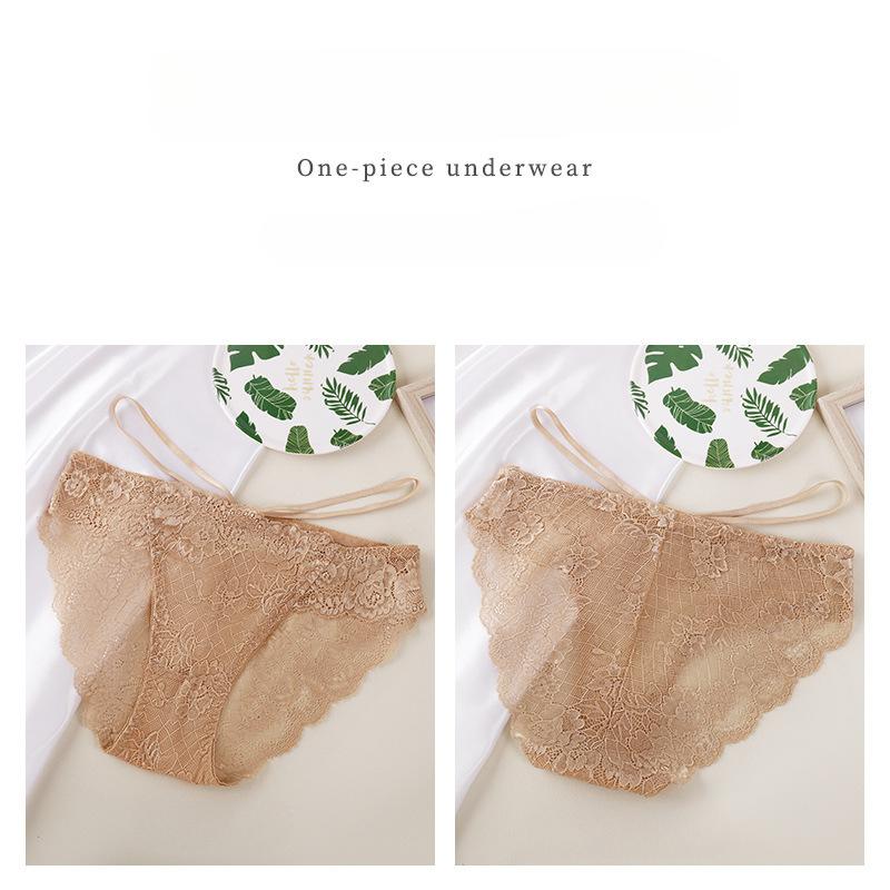 Spitze Hüfthebend Sexy Atmungsaktiv Niedrige Taille Dreieck Damen Slips