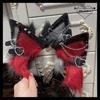 Hairpin Plush Headband with Love Pendant Halloween Cosplay Costume Cat Ear Lolita Hair Band  Girls
