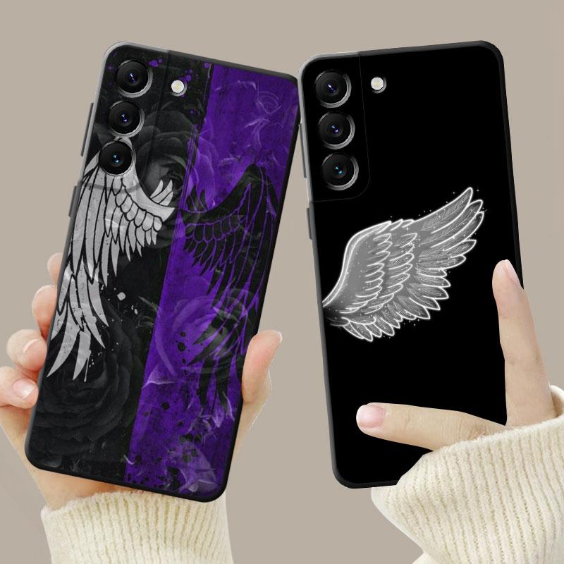 Telefon Shell Für Samsung Galaxy S23 S22 S21 S20 Fe Ultra S10 S9 S8 Plus Hinweis 20ultra 10plus Fall Abdeckung mädchen Engel Und Dämon Flügel