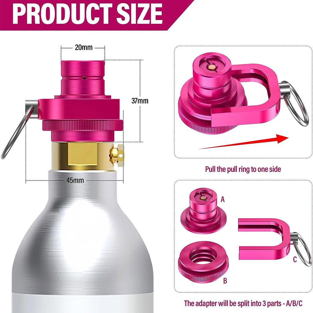 CO2 Quick Adapter for CO2 Soda Sparkling Water Heater Soda Stream Adapter Cylinder Trapezoidal Thread TR21-4 Connector