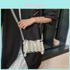 Girls Fashion Mini Woven Crossbody Bag With Pearl Accents And Phone Compartment