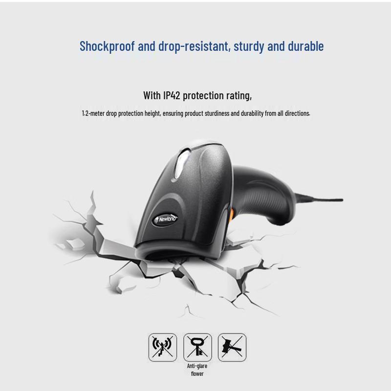 Newland HR22+ Kabelgebundener 2D-Barcode-Scanner mit Schwanenhalsständer