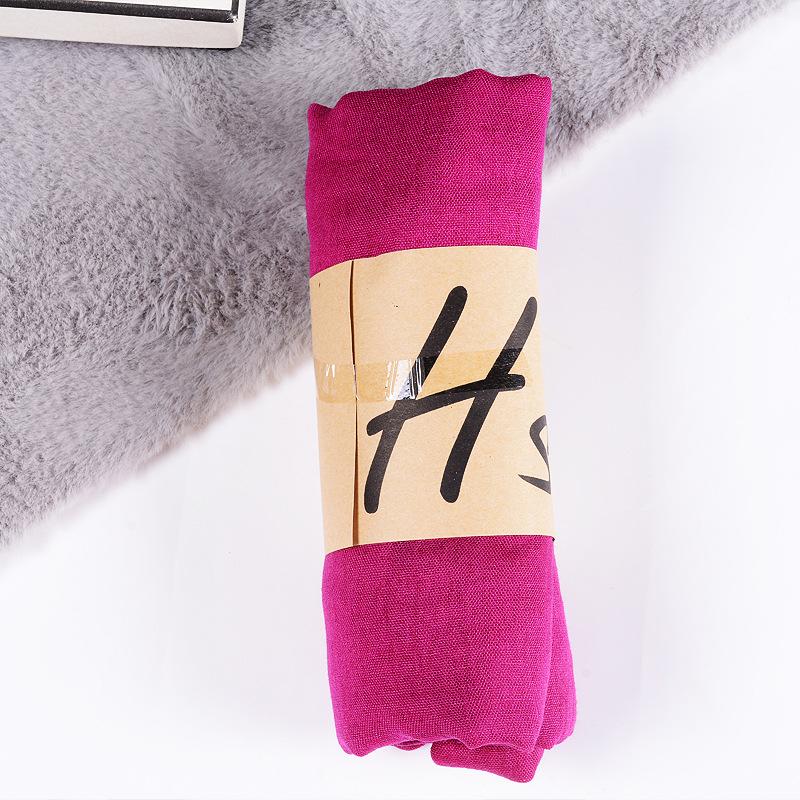 2022 Women's Cotton & Linen Candy Color Neck Scarf – Soft, Solid Hue Gift Scarf