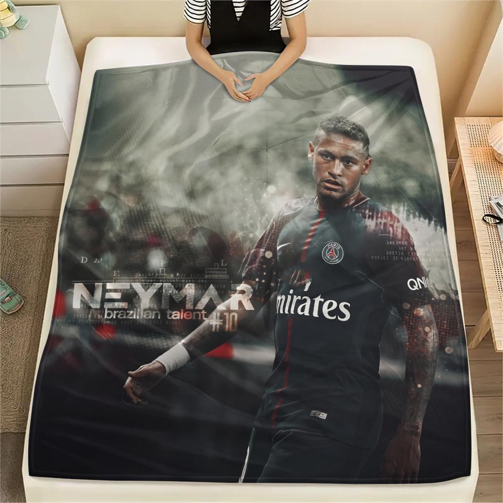 Football Player Neymar,pattern Flannel Blanket, High Quality Comfortable for All Seasons, Home Decor, Warmth and Comfort, Perfect for Gifts.