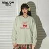 TonLion Damen Rundhals-Sweatshirt mit Schmetterlings- und Buchstaben-Print