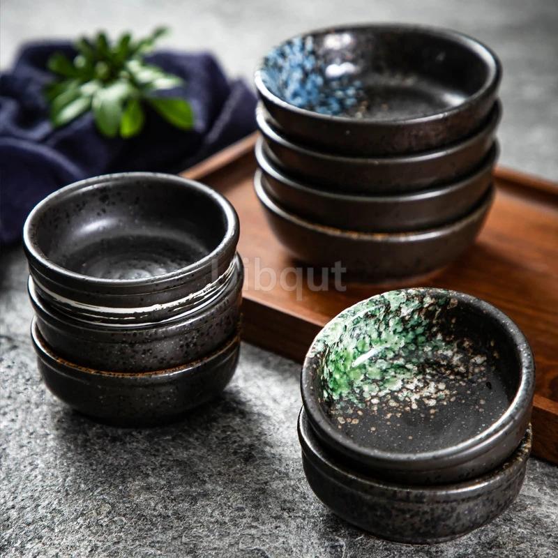 Sauce Seasoning Dipping dish Soy sauce tray Snack dishes Japanese Cuisine Commercial ceramics Round flavor dish ceramic bowl